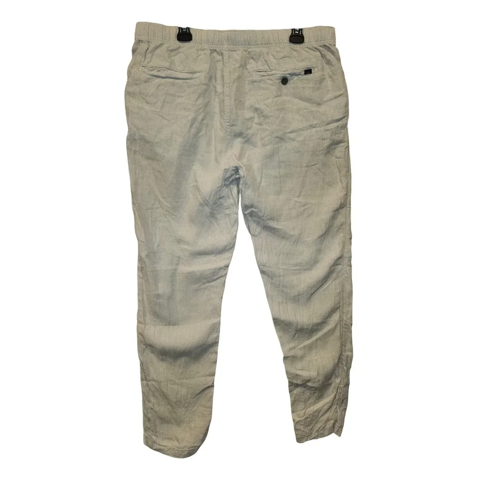 Faherty Brand Mens 100% Linen Drawstring Pants Grey XL MBU2412-WEA